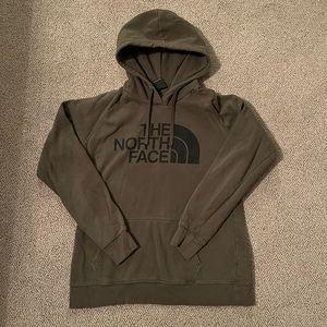 Green North Face hoodie - large